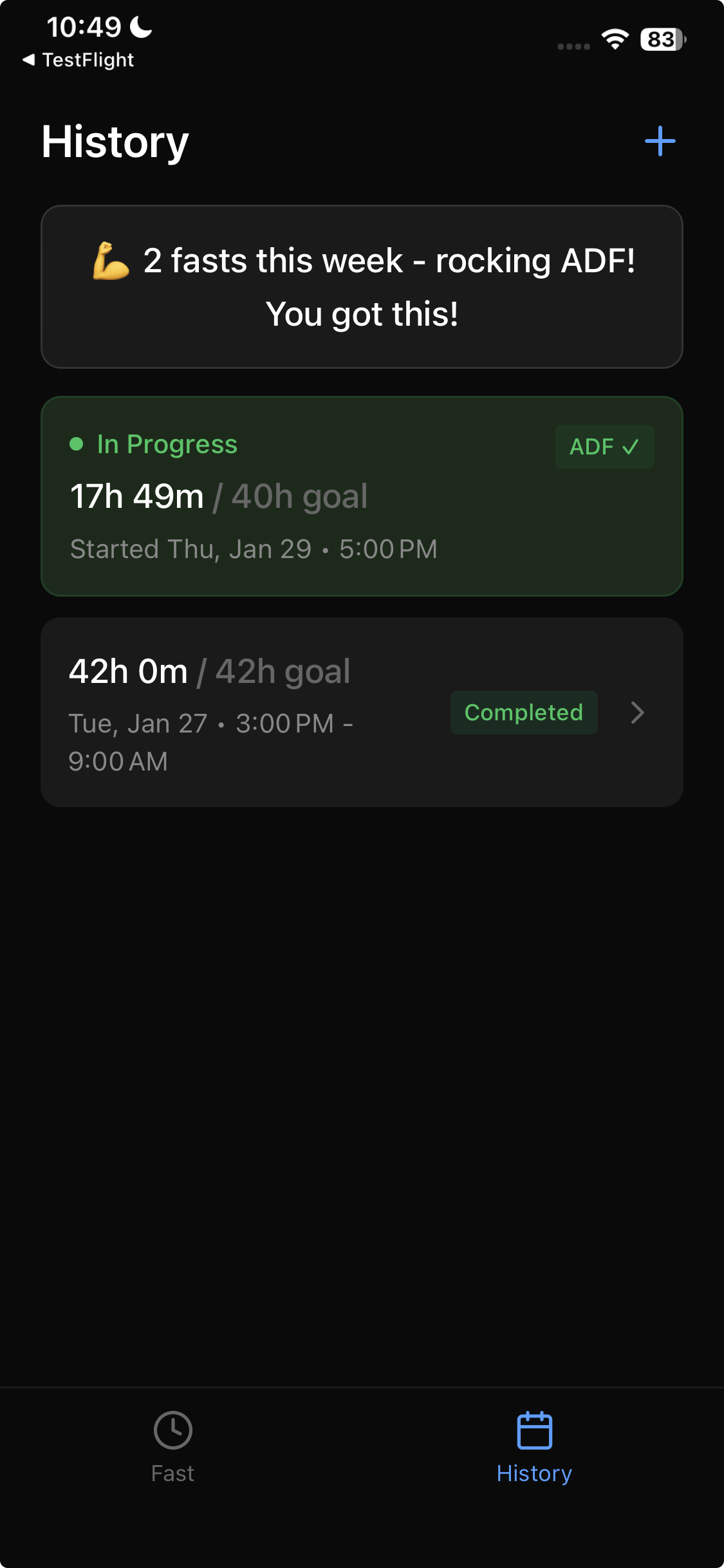 Fasting Timer - Fast in progress