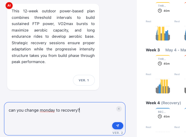 AI Chat Plan Builder